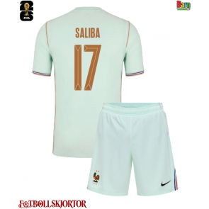 Frankrike William Saliba #17 Borta Kläder Barn VM 2026 Kortärmad (+ Korta byxor)
